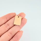 Rectangular Pendant Plate 1.15 g / 1 in 18K Yellow Gold