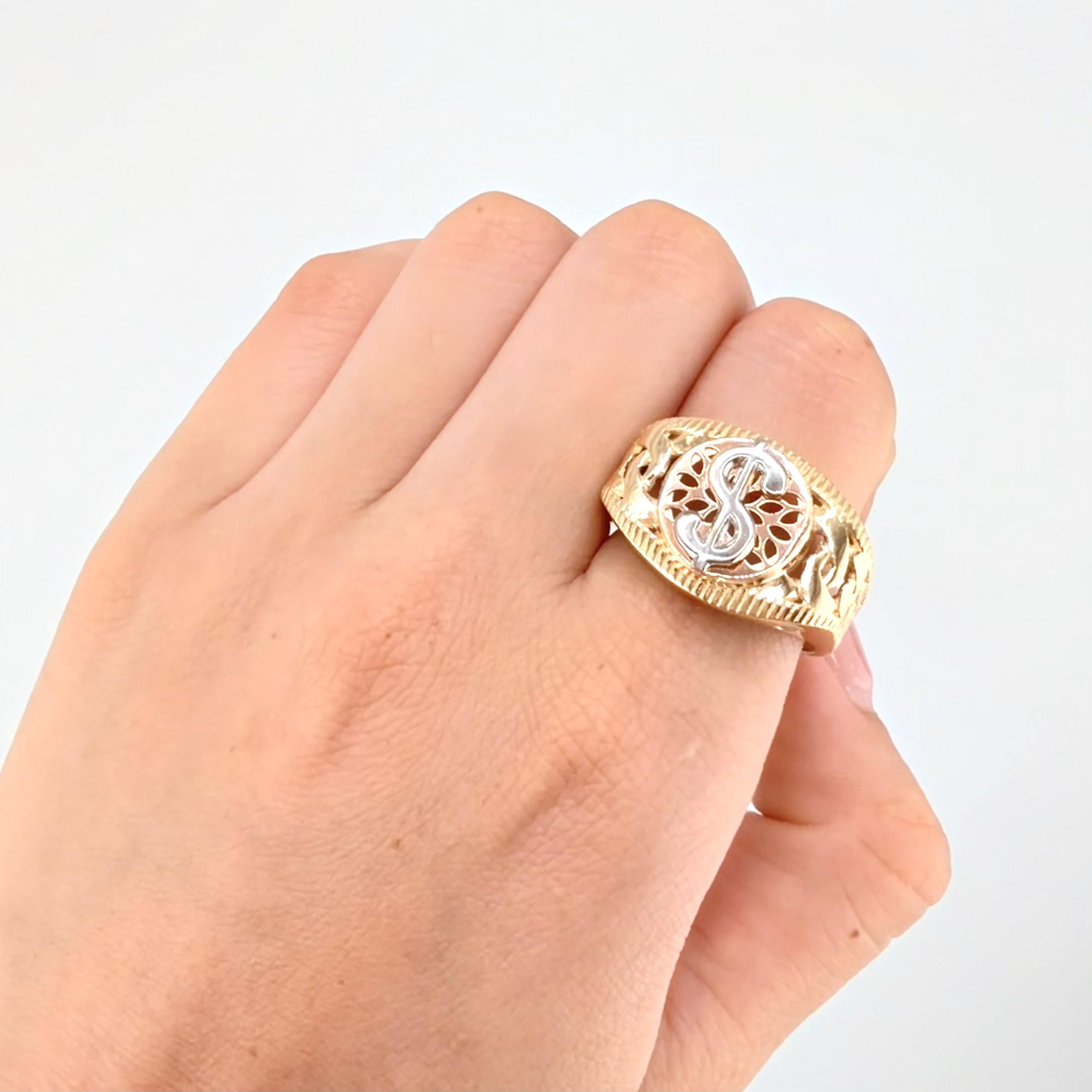 Anillo Dólar Cubano 7.75gr / T10 1/4 / Tres Oros 18K ©