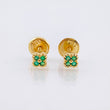 Topos Trebol Esmeraldas 6pts 0.8gr / 3.6mm Oro Amarillo 18K