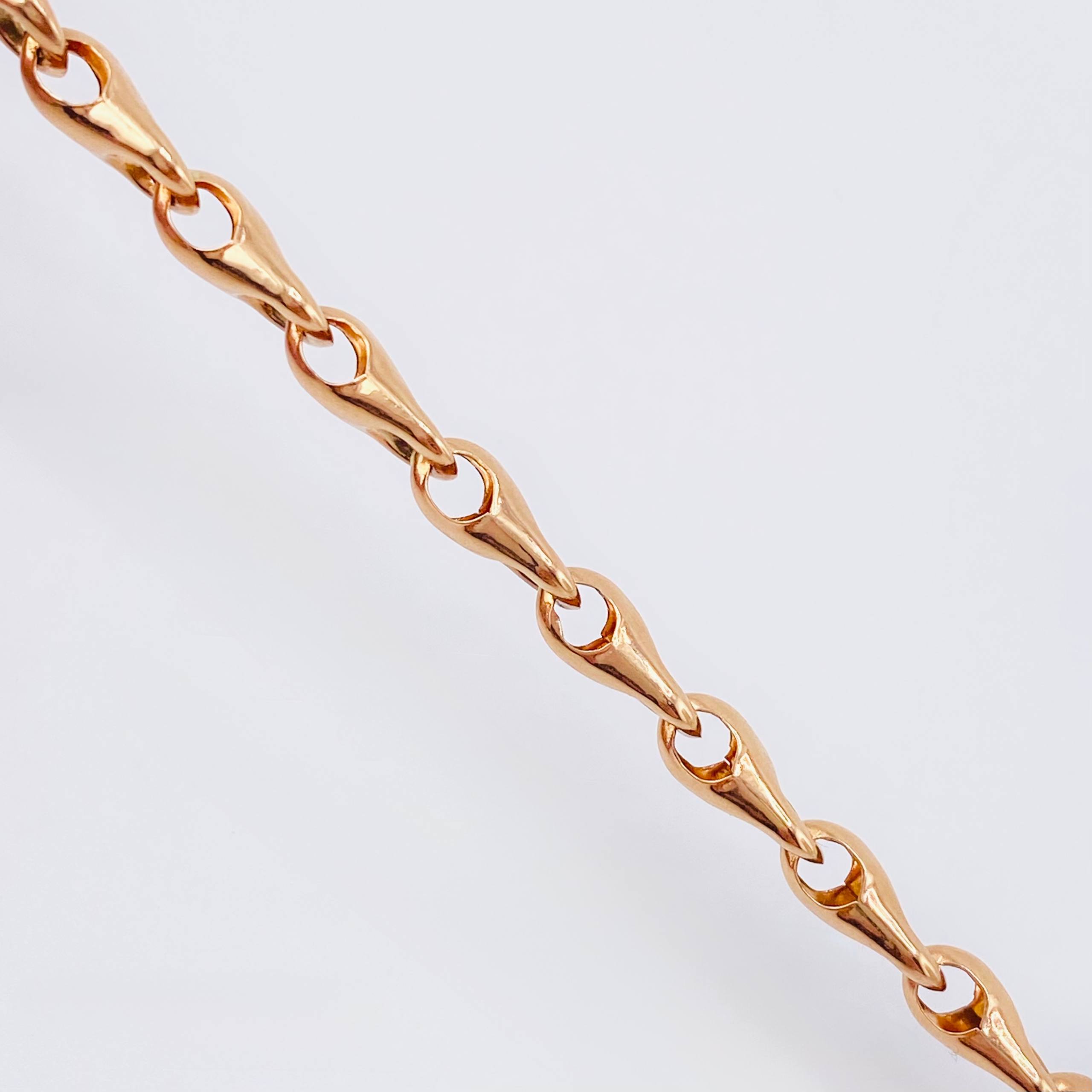 Cadena Rustica Espiga 9.6gr / 18 3/4 in / 4.9mm Oro Rosa 18K ©