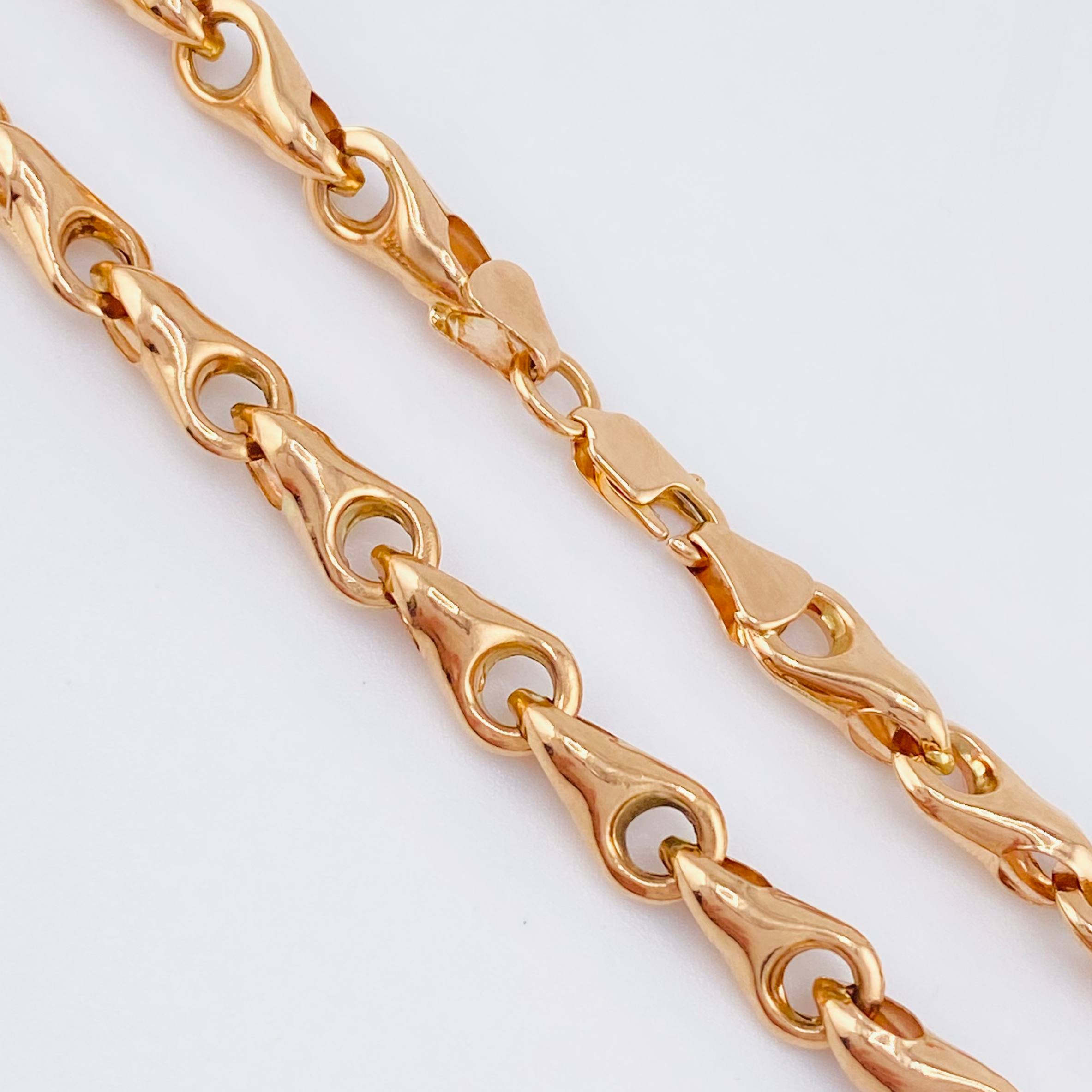 Cadena Rustica Espiga 9.6gr / 18 3/4 in / 4.9mm Oro Rosa 18K ©