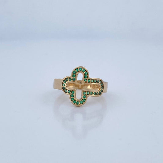 Cross Silhouette Ring 3.25gr / Size 6 3/4 / 18K Gold &
