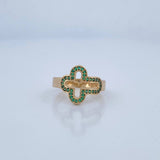 Cross Silhouette Ring 3.25gr / Size 6 3/4 / 18K Gold &