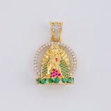 Pendant Virgin of Guadalupe in Relief 7.05g / 1 1/4 in 18K Yellow Gold