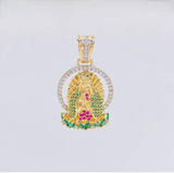 Pendant Virgin of Guadalupe in Relief 7.05g / 1 1/4 in 18K Yellow Gold