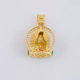 Pendant Virgin of Guadalupe in Relief 7.05g / 1 1/4 in 18K Yellow Gold