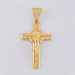 Dije Cruz Cristo San Benito 12g / 2 1/2 in Oro Amarillo 18K