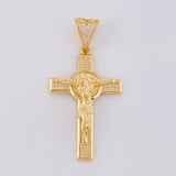 Dije Cruz Cristo San Benito 12g / 2 1/2 in Oro Amarillo 18K