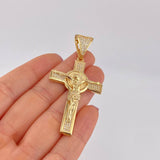 Dije Cruz Cristo San Benito 12g / 2 1/2 in Oro Amarillo 18K
