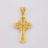 Dije Cruz Floral 6.6g / 1 3/4 in Dos Oros Amarillo Blanco 18K