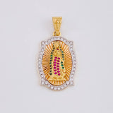 Pendant Virgin of Guadalupe 7.2g / 1 1/2 in Two-Tone Yellow White 18K Gold
