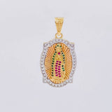 Pendant Virgin of Guadalupe 7.2g / 1 1/2 in Two-Tone Yellow White 18K Gold