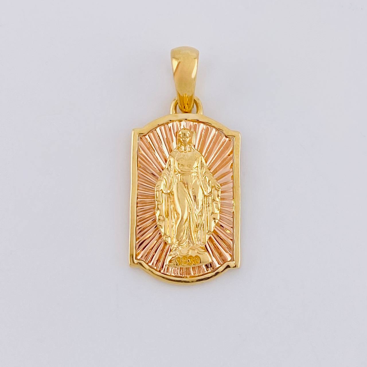 Pendant Virgin of the Miraculous 5.25g / 1 1/4 in Two-Tone Yellow Rose Gold 18K