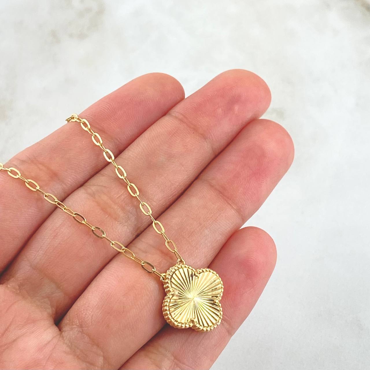 Classic Link Chain Treból VCyA 4.35gr / 45cm / 1.8mm Diamond Cut Dotted 18K Yellow Gold ©