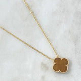 Cadena Aro Seguido Treból VCyA 4.05gr / 50cm / 1.5mm Ojo De Tigre Punteado Oro Amarillo  18K