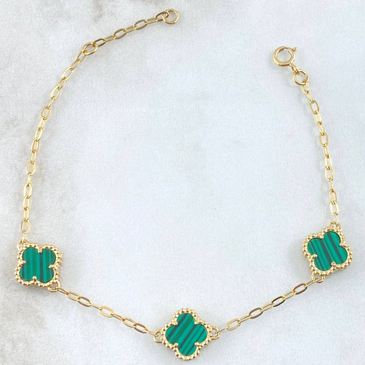 Bracelet Clover 4.35gr / 16cm-18cm / Special Pearl 18K Gold