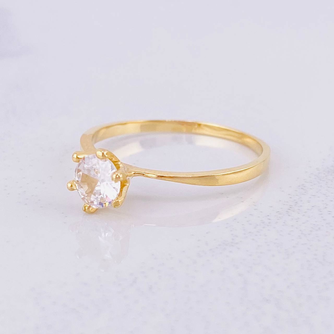 Solitaire Central Stone Ring 1.5g / T6 3/4 Yellow Gold 18K