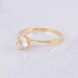 Solitaire Central Stone Ring 1.5g / T6 3/4 Yellow Gold 18K