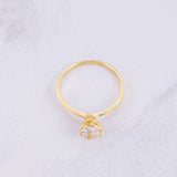 Solitaire Central Stone Ring 1.5g / T6 3/4 Yellow Gold 18K