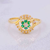 Eye Flower Ring 2.3g / T7 1/4 Yellow Gold 18K