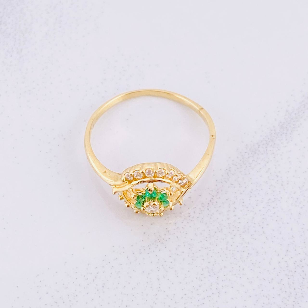 Eye Flower Ring 2.3g / T7 1/4 Yellow Gold 18K