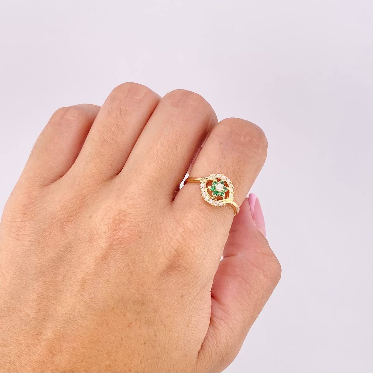 Eye Flower Ring 2.3g / T7 1/4 Yellow Gold 18K