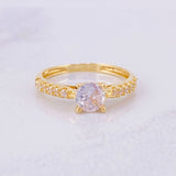 Solitaire Dense Ring 2.75g / T7 1/2 Yellow Gold 18K