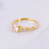 Solitaire Dense Ring 2.75g / T7 1/2 Yellow Gold 18K