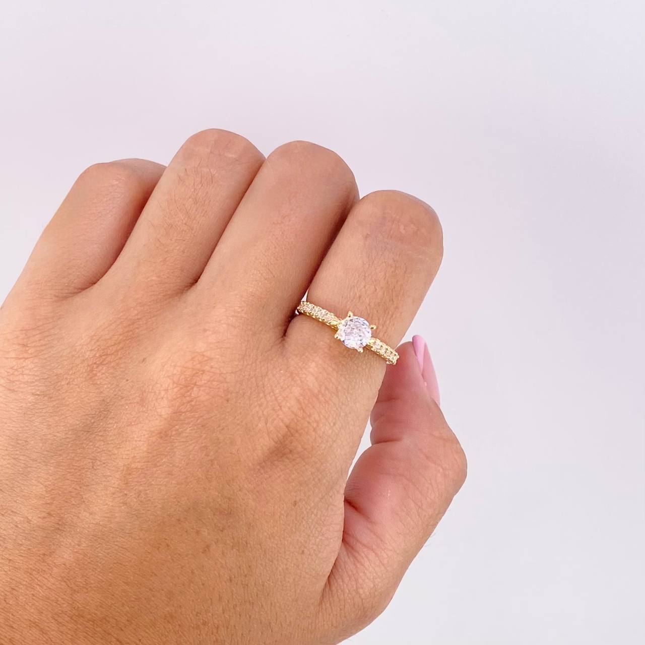 Solitaire Dense Ring 2.75g / T7 1/2 Yellow Gold 18K