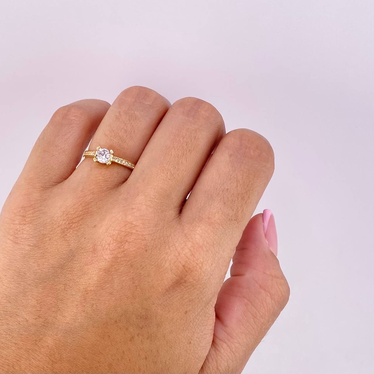 Solitaire Ring 1.95g / T5 3/4 Yellow Gold 18K