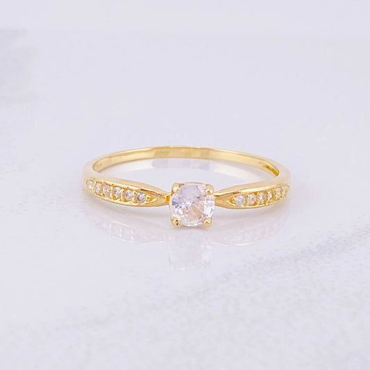 Anillo Solitario 1.55g / T8 Oro Amarillo 18K