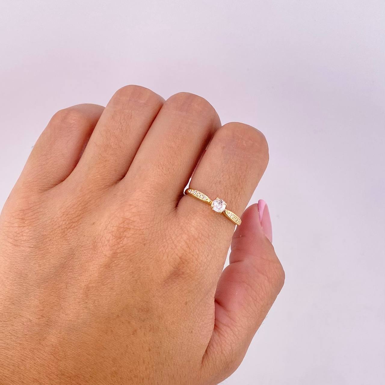 Anillo Solitario 1.4g / T6 1/4 Oro Amarillo 18K