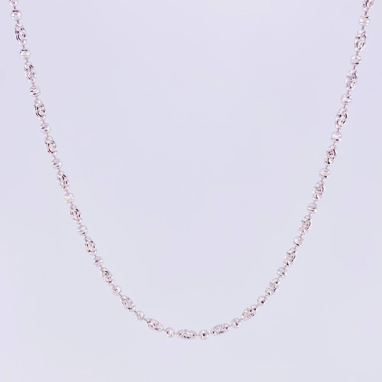 Cadena Morse Diamantada 6.3g / 18 in / 2mm Oro Blanco 18K
