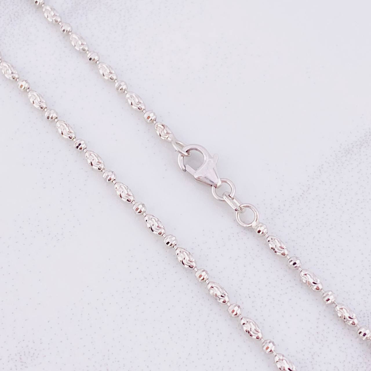 Cadena Morse Diamantada 6.25g / 18 in / 2mm Oro Blanco 18K