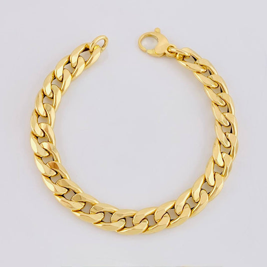 Pulso Cubano 10g / 8 1/4 in / 9.1mm Oro Amarillo 18K