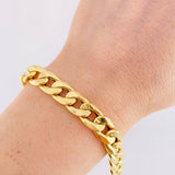 Pulso Cubano 10g / 8 1/4 in / 9.1mm Oro Amarillo 18K