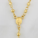 Rosary Miraculous Virgin Cross 7.4g / 18 in / 3mm-4mm Yellow Gold 18K