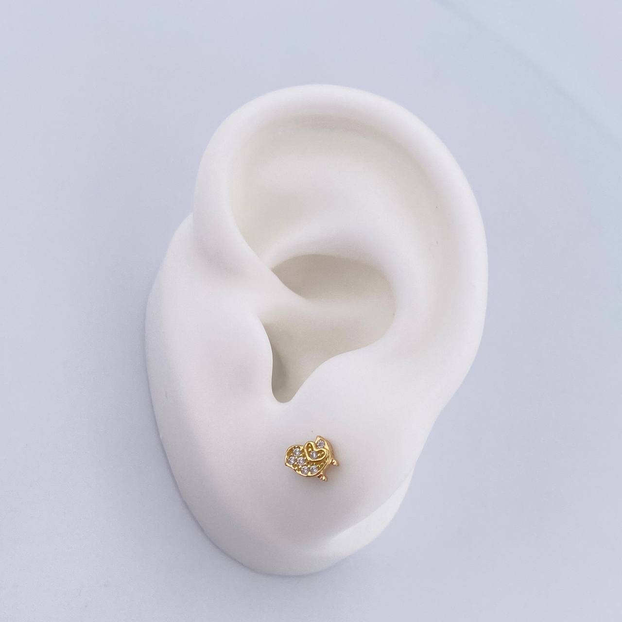 Topos Pajaro 1.1gr / Circones Blancos Oro Amarillo 18K &