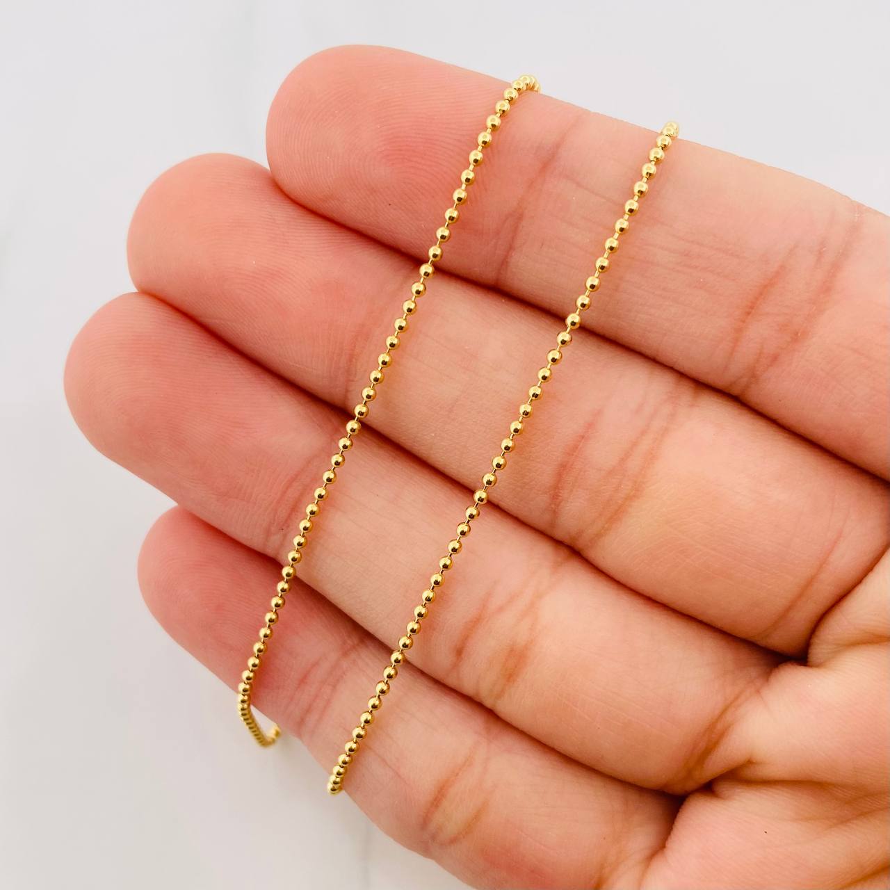 Cadena Militar 3.15g / 50cm / 1.23mm Oro Amarillo 18K