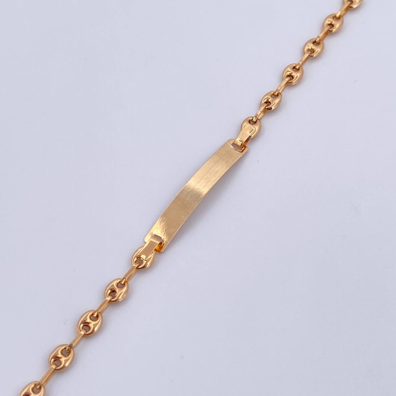 Bracelet Baby GC 1.7gr / 14.5cm / 3.1mm Curved Rectangular Plate 18K Yellow Gold &