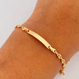 Bracelet Baby GC 1.95gr / 15cm / 3.3mm Curved Rectangular Plate 18K Yellow Gold &