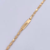 Pulso Bebé Ojiva 1.9gr / 15.1cm / 12.5mm Placa Octagonal Curva Oro Amarillo 18K &