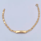 Pulso Bebé Ojiva 1.9gr / 15.1cm / 12.5mm Placa Octagonal Curva Oro Amarillo 18K &