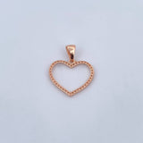 Pendant Heart Silhouette 1.55gr / 2.5cm / White Zirconia 18K Rose Gold $