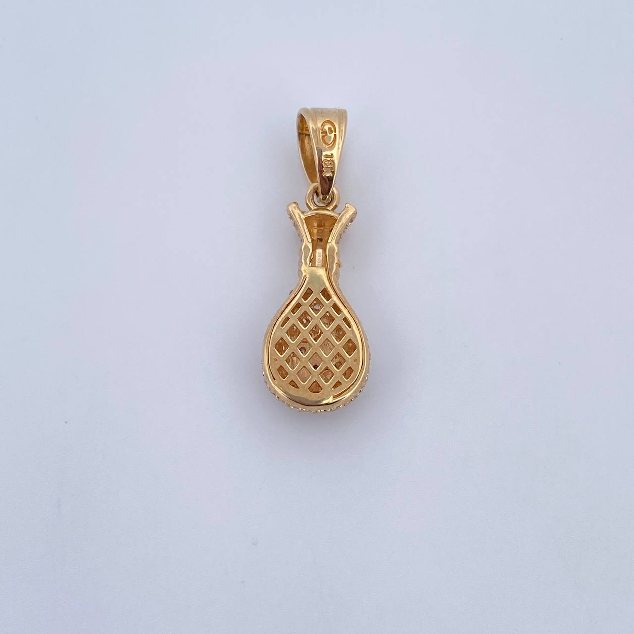 Pendant Money Bag 4.3gr / 3cm / White Zircons 18K Yellow Gold &
