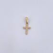 Pendant Cross 0.75gr / 1.9cm / White Zircons 18K Yellow Gold &