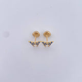 Stud Earrings Butterfly 0.85gr / Blue Zircons Yellow Gold 18K $