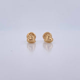 Stud Earrings Heart 0.5gr / Yellow Gold Dotted 18K $