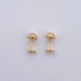Stud Earrings Heart 0.5gr / Yellow Gold Dotted 18K $