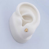 Stud Earrings Heart 0.5gr / Yellow Gold Dotted 18K $